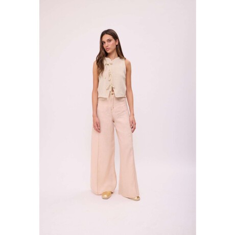 Pantalon Wide Xl Linen Ss26 Manteca