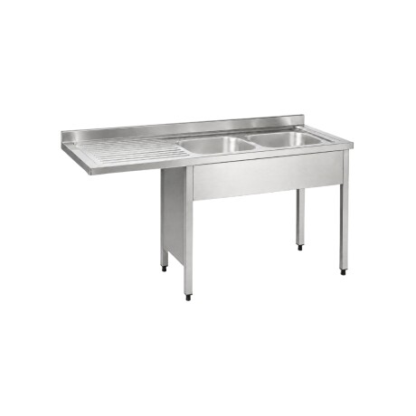 Mesada de Lavado con 2 Piletas a la derecha y Lavavajilla 160 x 60 x 85 cm Mesada de Lavado con 2 Piletas a la derecha y Lavavajilla 160 x 60 x 85 cm