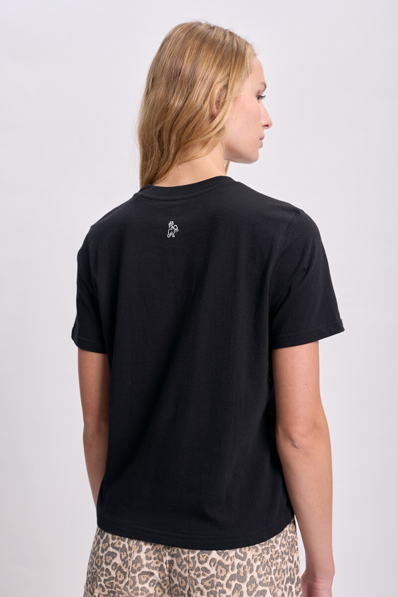 Remera básica estampa Ave Negro