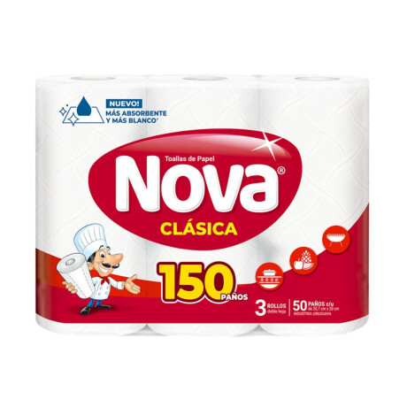 Toalla de cocina Nova Clasica 150 paños 3 rollos Toalla de cocina Nova Clasica 150 paños 3 rollos