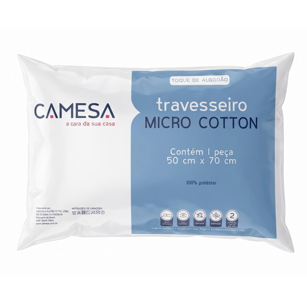 ALMOHADA SOPORTE MEDIO MICRO COTTON 50X70CM 