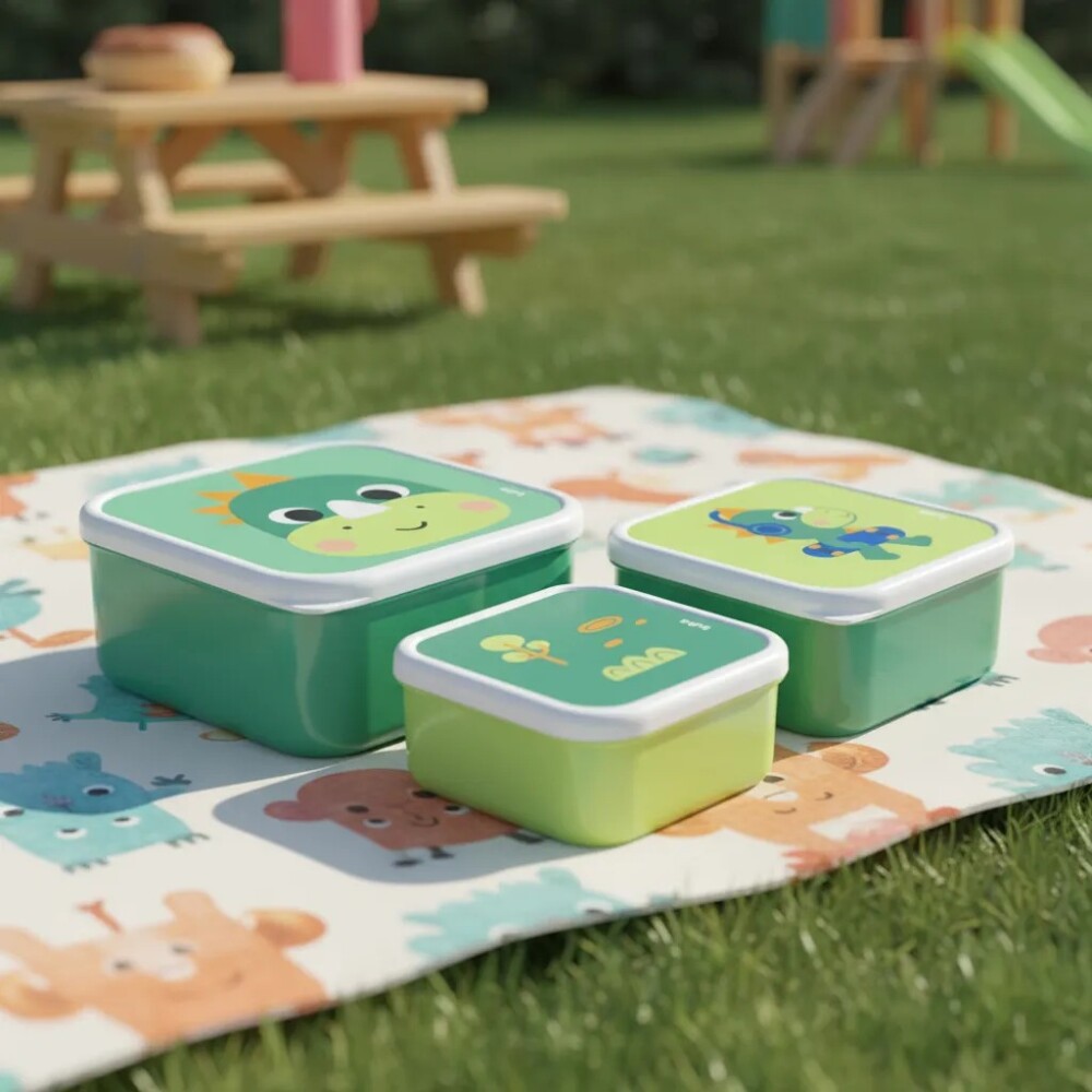 Set x3 tupper animales BUBA dino bubazoo