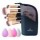 Set Maquillaje 10 Brochas Pinceles con Estuche + Esponjas Negro