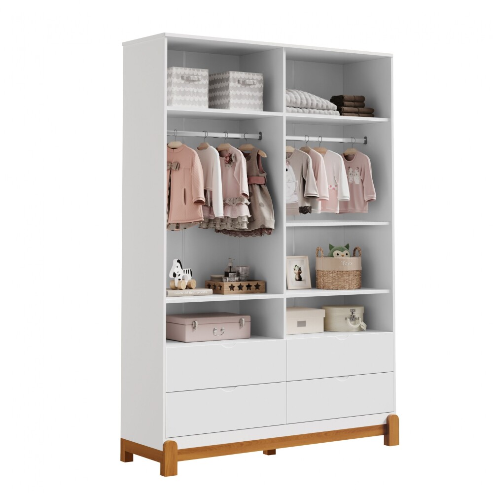 Ropero 4 Puertas 4 Cajones - Lotus Blanco