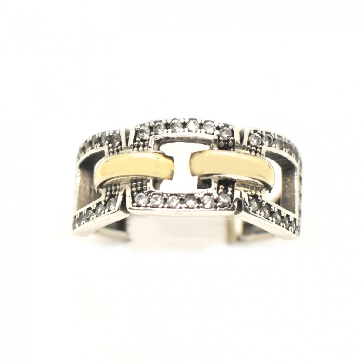 Anillo en Oro y Plata 925 con Zirconias 