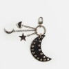 Llavero Starry Night En Cuero Graneado Negro