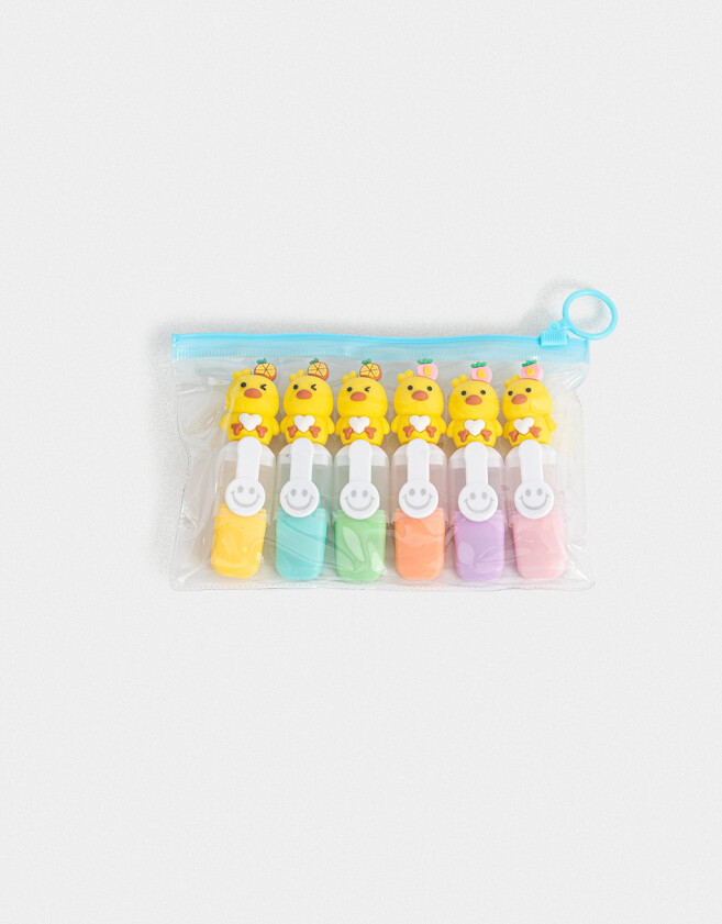 Resaltadores Animalito Set De 6 Resaltadores De Patitos - Combinacion Multicolor