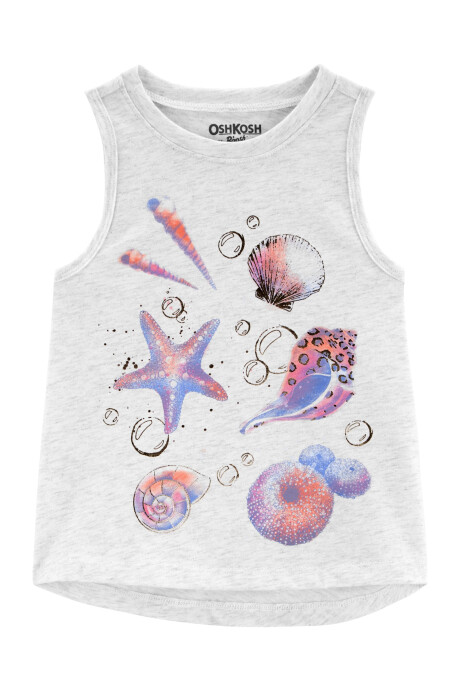 Musculosa de jersey estampa criaturas del océano Sin color