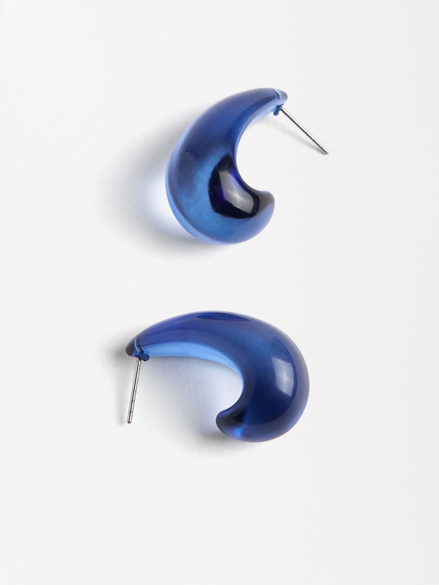 Pendientes Gota De Resina Transparente azul