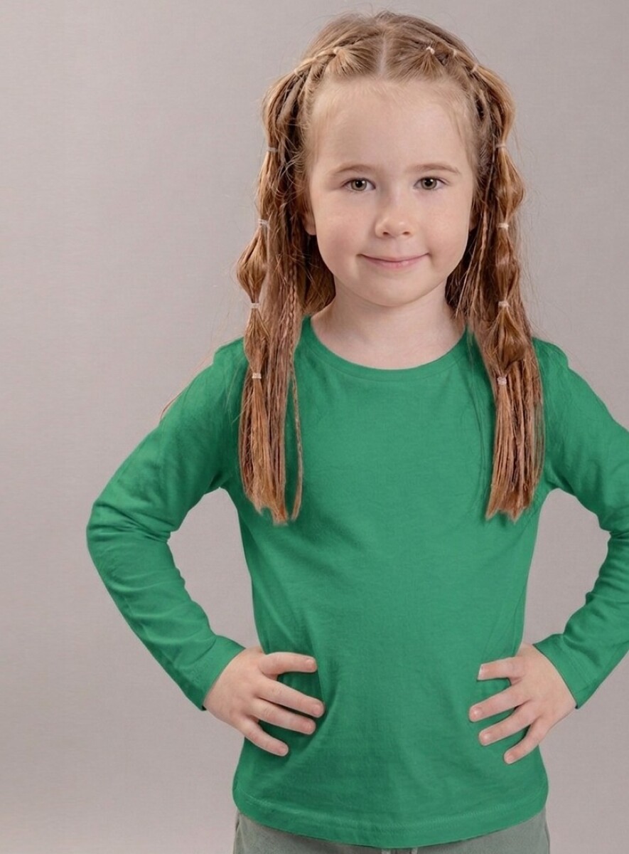 Remera Mangas Largas. - Verde 
