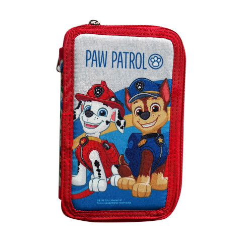 Cartuchera Infantil Paw Patrol 3 Pisos con Cierre 13 x 20 cm ROJO