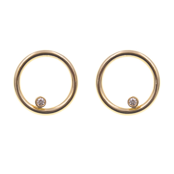 Caravanas Collete de oro amarillo 18k con brillantes Caravanas Collete de oro amarillo 18k con brillantes