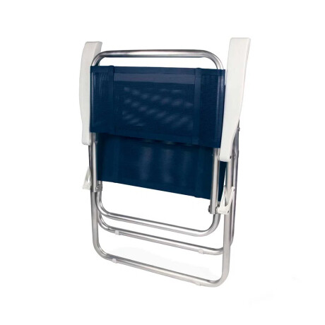 Silla Alta Alum 120kg Plegable + Mesa Bandeja Lat Divisiones Azul Marino