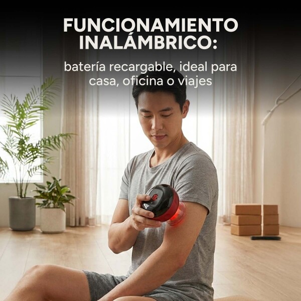Masajeador Eléctrico Ventosa Vacío Recargable Terapeutico Color Rojo