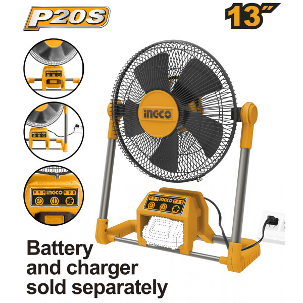 VENTILADOR Ø 30CM A BATERIA DE LITIO 20V Y 220V INGCO CFALI2001 LINEA P20S VENTILADOR Ø 30CM A BATERIA DE LITIO 20V Y 220V INGCO CFALI2001 LINEA P20S