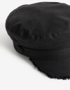 Boinas Baker De Lino Con Terminaciones Desflecadas - Negro