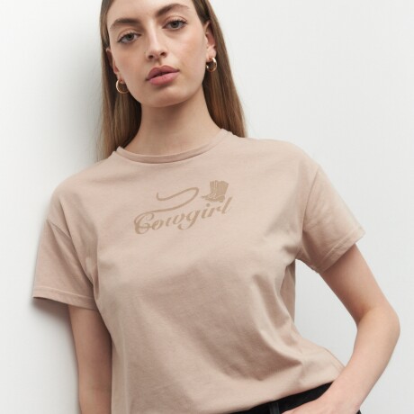 REMERA COWGIRL Beige