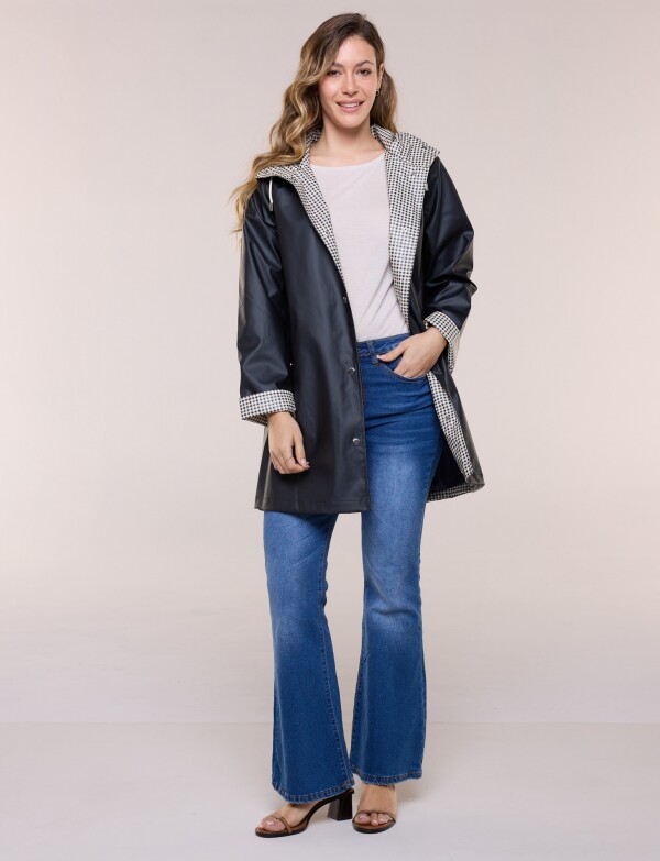 Pilot Engomado Impermeable Con Capucha NEGRO