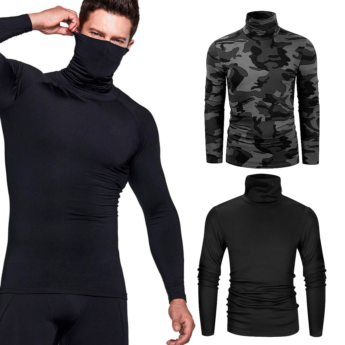 Set X2 Remera Térmica Deportiva Cuello Alto P/ Hombre - Vst015004-s 