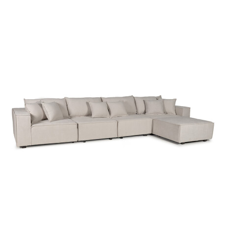 Sofá Modular Maia (5 módulos) - Tela Microfibra 12072 (Beige)