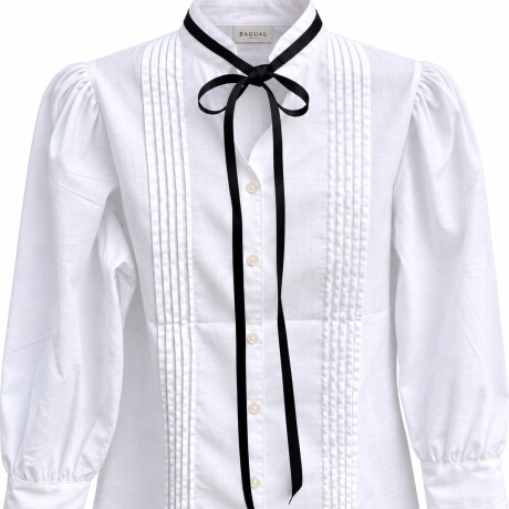 Blusa Broderie Con Lazo Negro