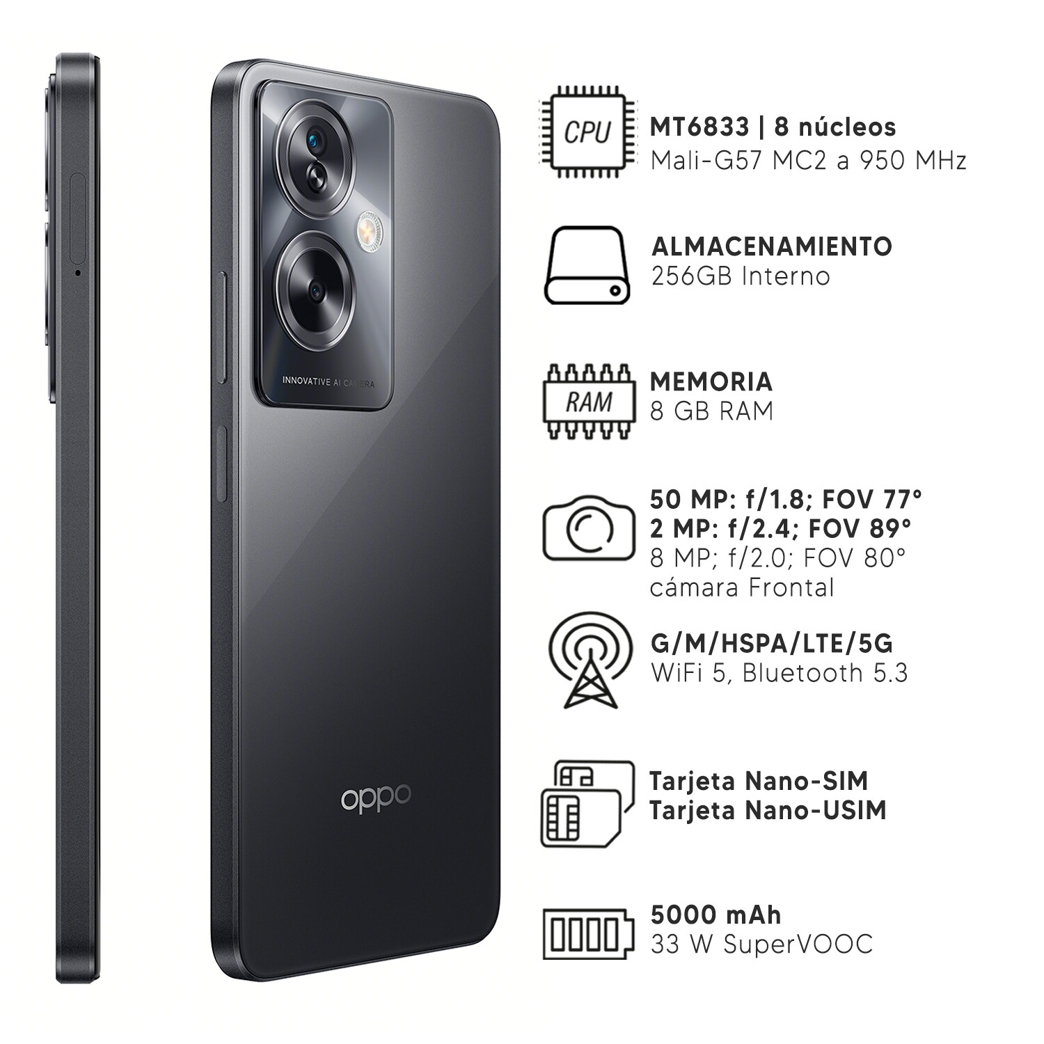 Oppo A79 8g/256 Gb 5g + Regalo - NEGRO — Dimm