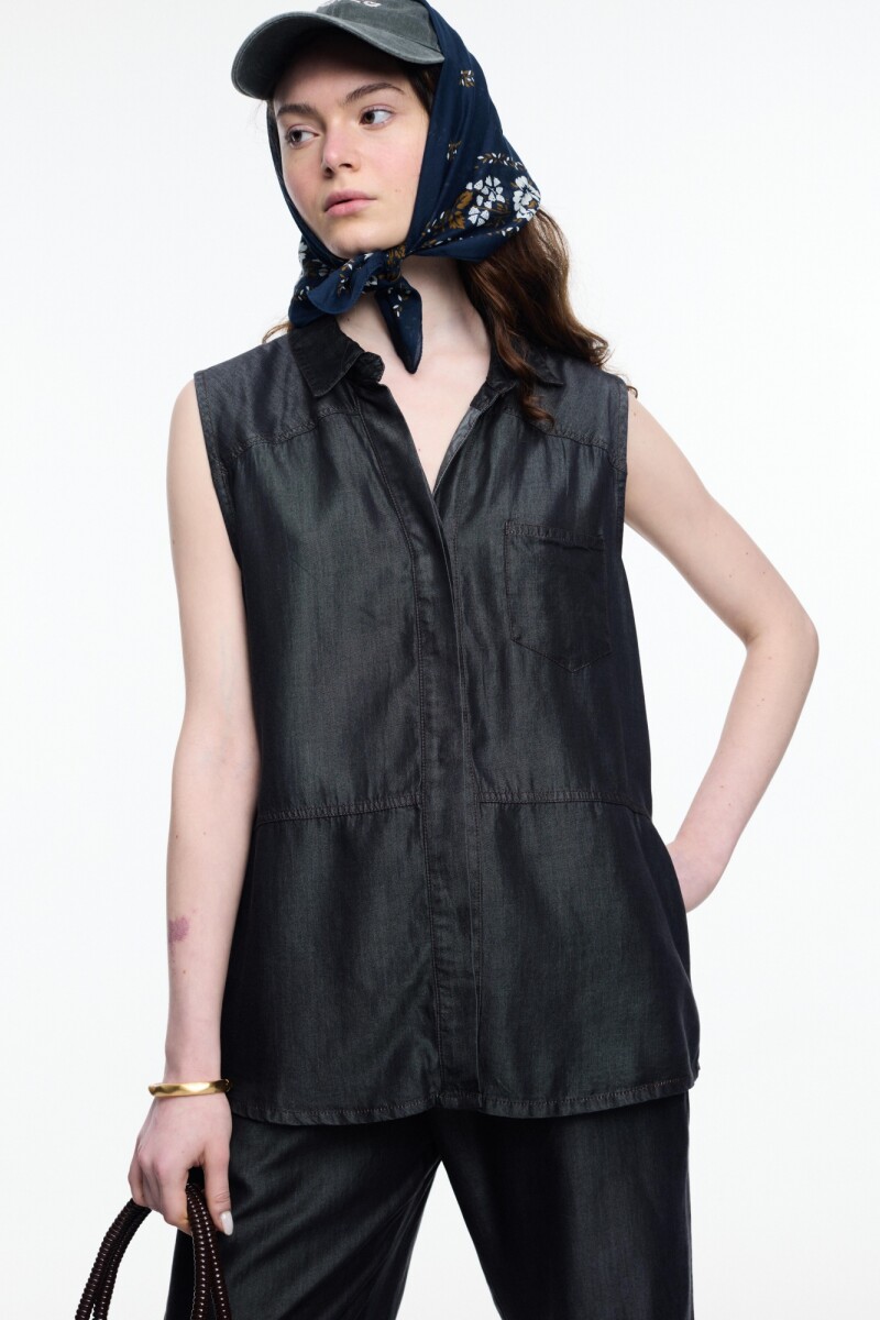 CAMISA SM LYOCELL Negro