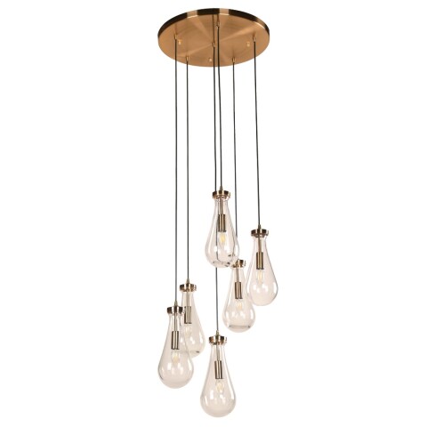 COLGANTE 6 LUCES GOTA E14 BRONCE COLGANTE 6 LUCES GOTA E14 BRONCE