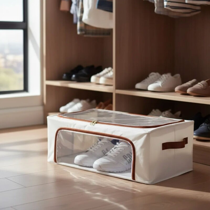 Caja Organizadora Zapatos Calzado Plegable Ropero Armario - Color Beige - Talle M Caja Organizadora Zapatos Calzado Plegable Ropero Armario - Color Beige - Talle M