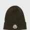 Moncler - Gorro de lana con logo Verde