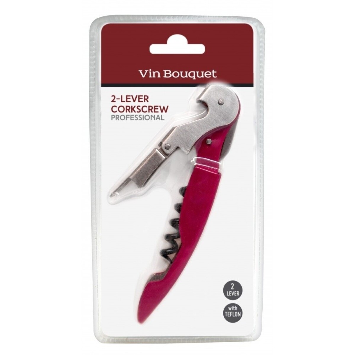 Tire-Bouchon Butler VinBouquet FID 014 - Acier Inoxydable - Pour Bouchons Délicats - 14.5x9.5x2cm