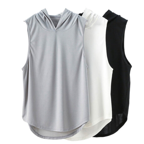 Set X3 Remeras Musculosas C/capucha Training Fitness Multicolor