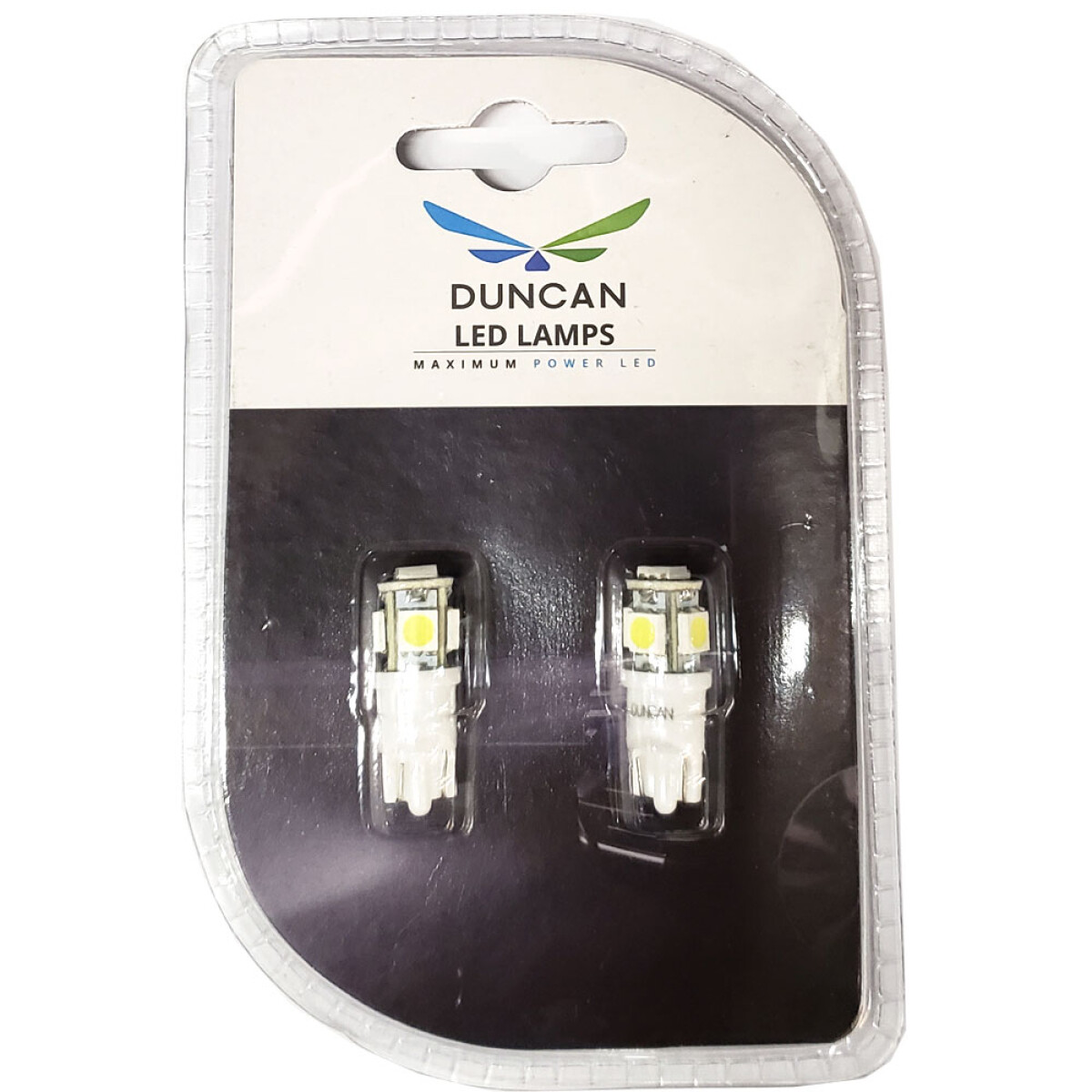 LAMPARA - T10 5 LED 12V SMD5050 FLASH BLANCO BLISTER X2 DUNCAN 