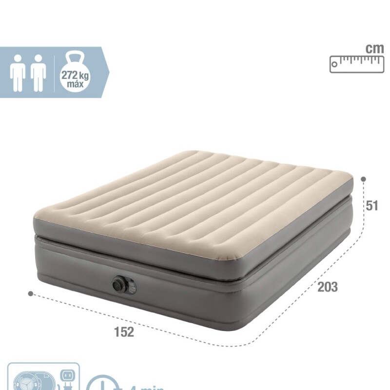 INTEX COLCHON SOMMIER DURA-BEAM PLUS FIBER TECH 2 PLAZAS Intex Colchon Sommier Dura-beam Plus Fiber Tech 2 Plazas
