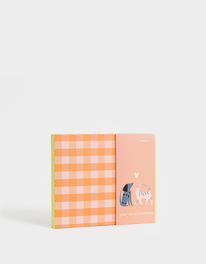 Librería Sets Perrito Set De Sticky Notes Con Planner Semanal - Naranja Claro