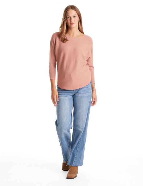 Buzo Dolman Ribs ROSA OSCURO