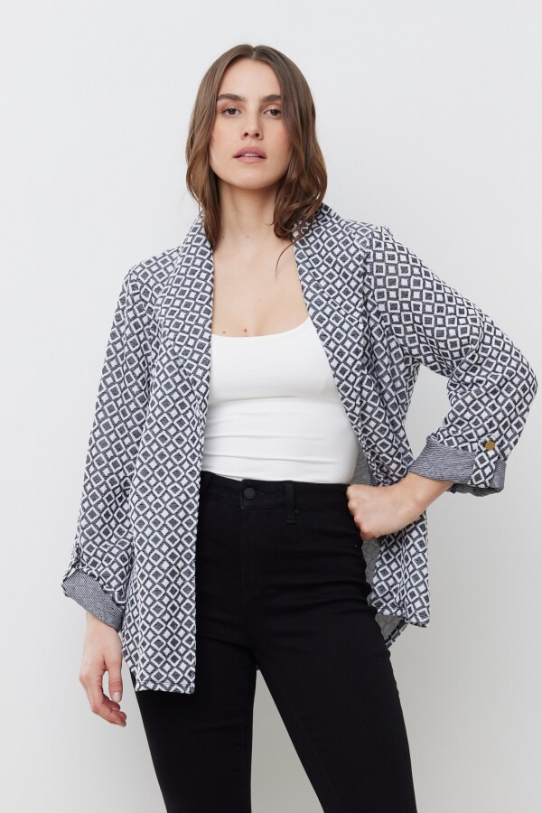 Cardigan Rombos NEGRO/BLANCO