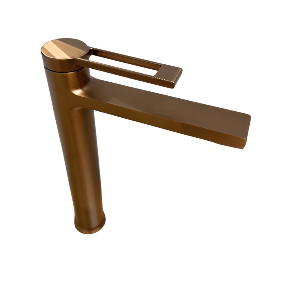 Grifería de lavatorio Monocomando de mesada Alto Elar Bronce cepillado Grifería De Lavatorio Monocomando De Mesada Alto Elar Bronce Cepillado