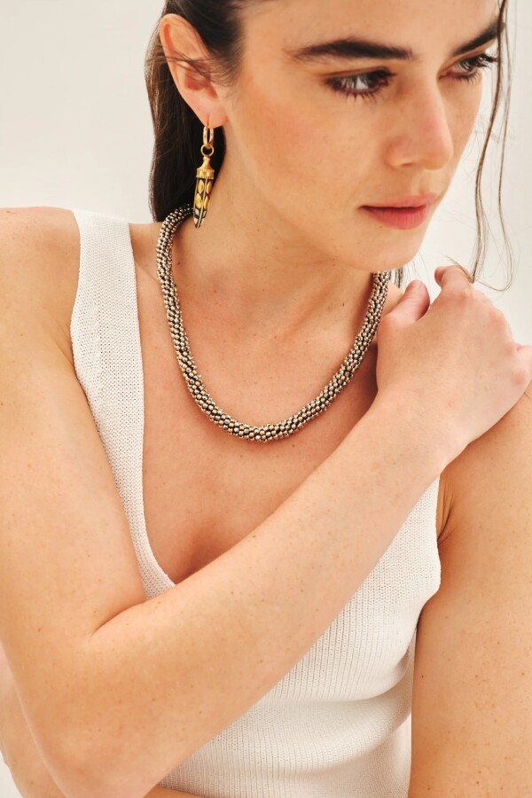 COL METAL BEADS Plata