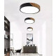 Luminaria Plafon Led Diám 40cm Metal Y Madera Varios Colores Negro