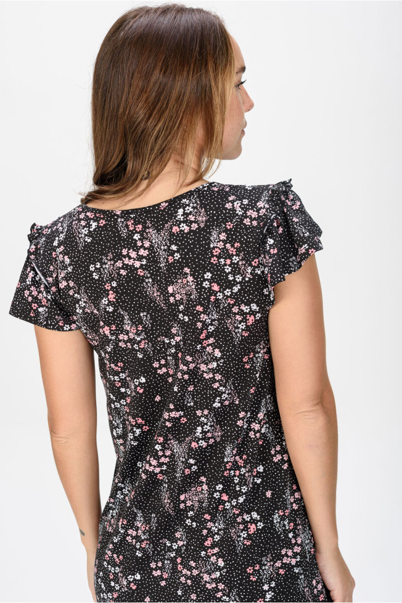 CAMISÓN TALLE ESPECIAL NEGRO ESTAMPADO