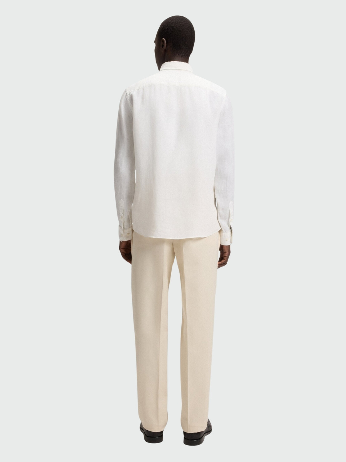 BOSS - Camisa Slim- Fit Lino Blanco