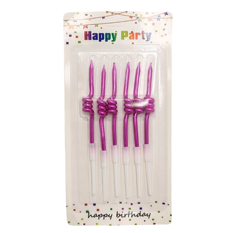 Vela con Rulo x6 Und Fucsia