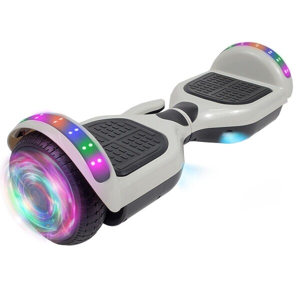 Skate Electrico Hoverboard Musica Bluetooth Luces Patineta Variante Diseño Blanco