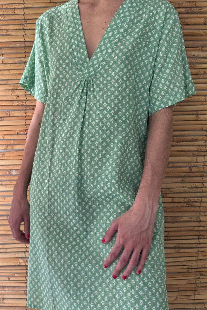 Ofelia Block Print Verde y Blanco