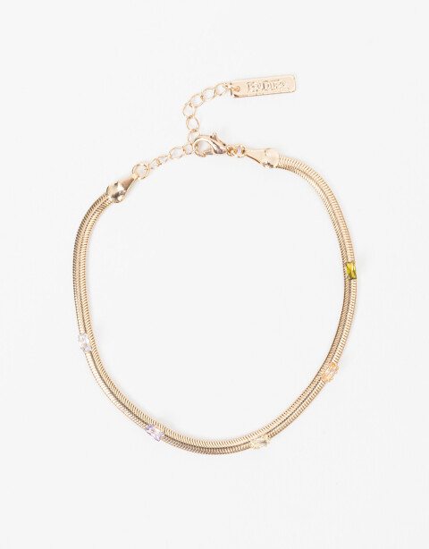 Pulseras Flexibles Strass Pulsera Flexible Con Cubic Zirconia - Dorado