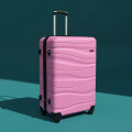 Valija Mediana 4 Ruedas Rígida Mango Telescópico Rosa