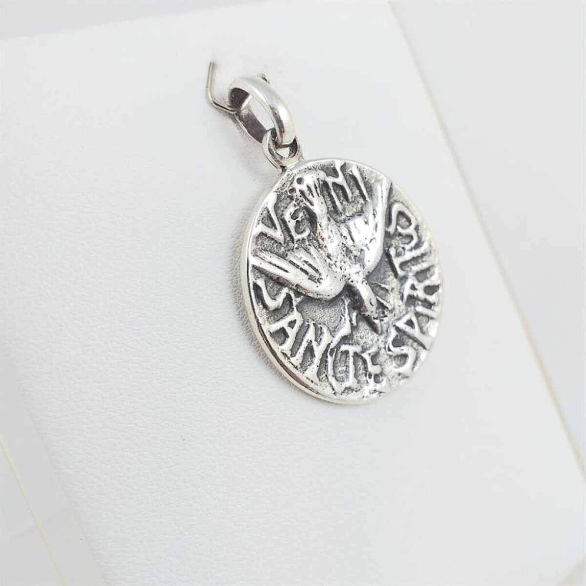 Medalla Religiosa de Plata 925 Espíritu Santo - Diámetro 2.8 cm 