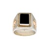 Anillo Mesa-Plata y Oro-Piedra Onix-AN5164 conpiedra