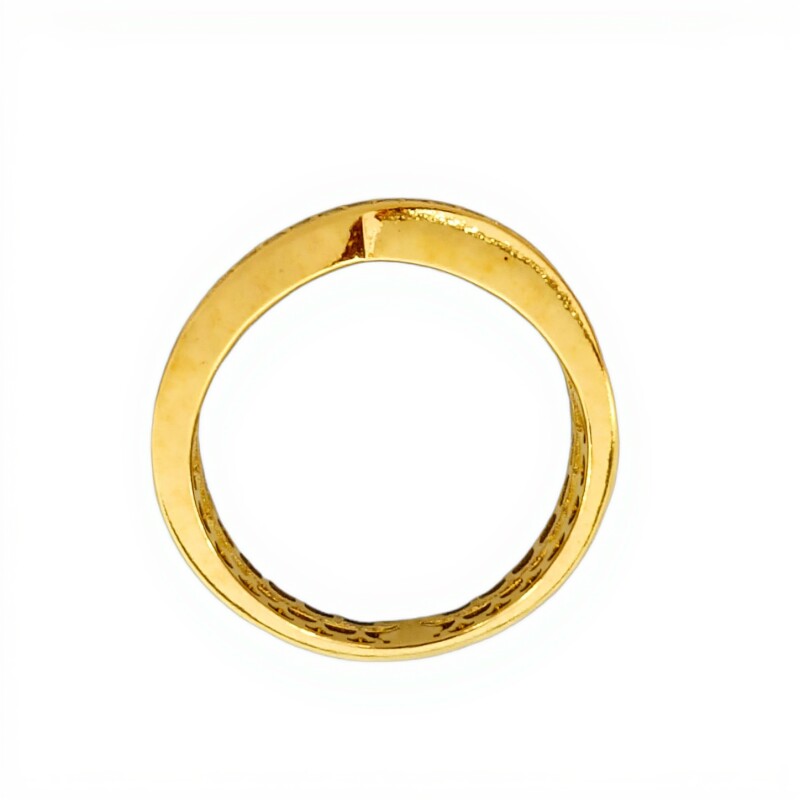Anillo Cruzado Brillante -Oro bajo-Piedra Zirconia-AN8234 conpiedra
